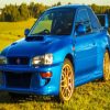 Blue Subaru car diamond painting