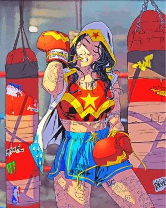 Boxer Wonder Woman diamond painting