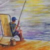 Boy Fishing Art diamond paintings