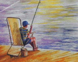 Boy Fishing Art diamond paintings