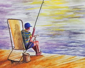 Boy Fishing Art diamond painting