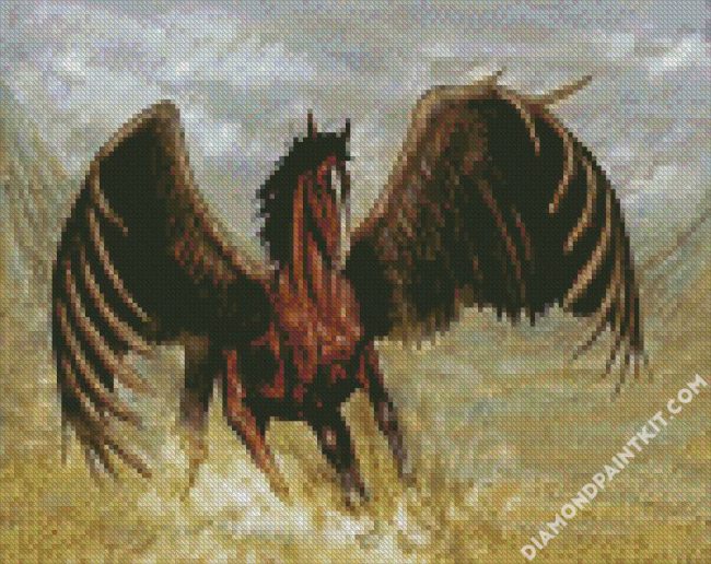 Brown Pegasus diamond painting