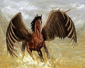 Brown Pegasus diamond painting