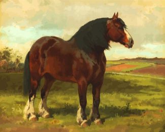 Brown Shire Horse diamond painting