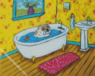 Bulldog In Tub diamond painting