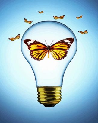 Butterfly Light Bulb diamond painting