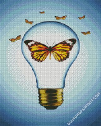 Butterfly Light Bulb diamond painting