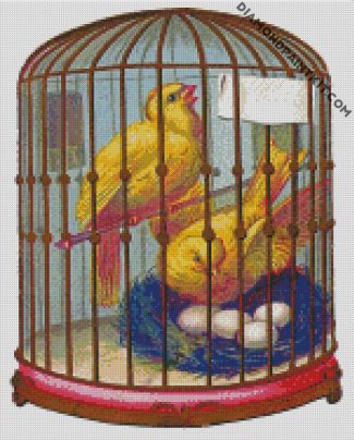 Canary Birds In Cage diamond paintings