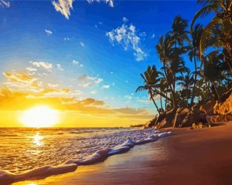 Caribbean Beach Sunrise diamond painting