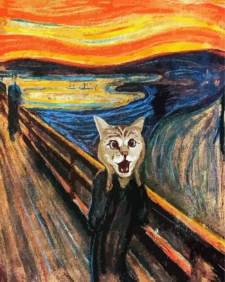 Cat screaming Art diamond painting