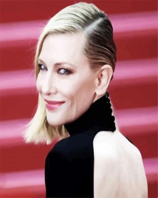 Cate Blanchett In The Red Carpet diamond painting