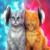 Cats With Headphones diamond painting