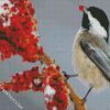 Chickadee Bird Eating diamond painting