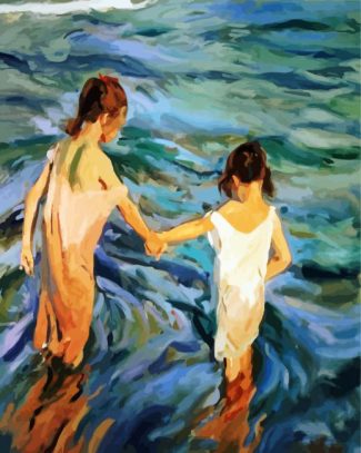 Childre In The Sea Sorolla Art diamond painting