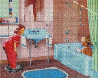 Children In Bathroom diamond paintings