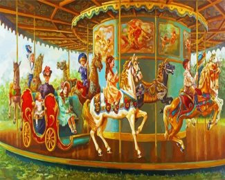 Children On Carousel diamond painting