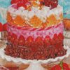 Chocolate And Fruits Cake diamond paintings