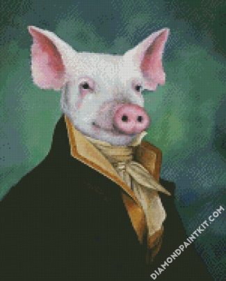 Classy Mister Pig diamond painting