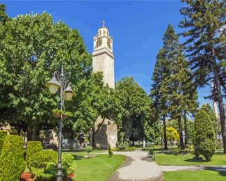 Clock Tower Bitola Macedonia diamond painting