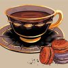 Coffee cup And Macarons diamond painting