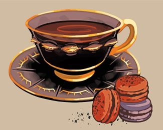 Coffee cup And Macarons diamond painting