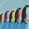 Colored Penguins diamond painting