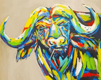 Colorful Buffalo diamond painting