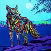 Colorful Coyote diamond painting