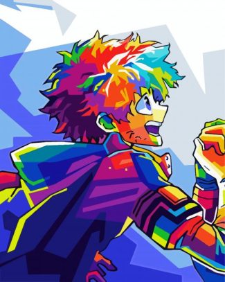 Colorful Deku Mha diamond painting