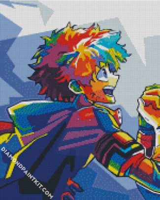 Colorful Deku Mha diamond painting