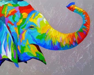 Colorful Elephant Head diamond painting