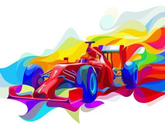 Colorful Formula One Car diamond painting