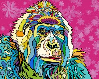 Colorful Gorilla diamond painting