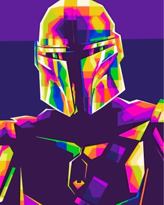 Colorful Mandalorian diamond painting