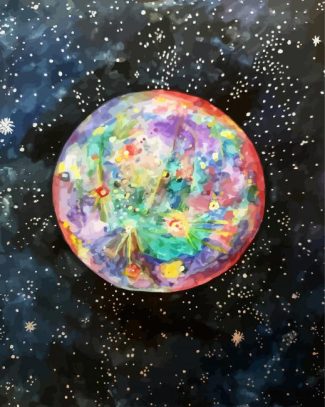 Colorful Mercury ¨Planet diamond painting