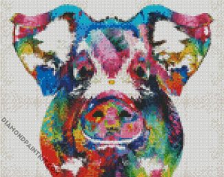 Colorful Pig diamond painting