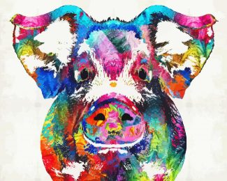 Colorful Pig diamond painting