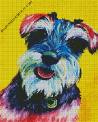 Colorful Schnauzer diamond paintings