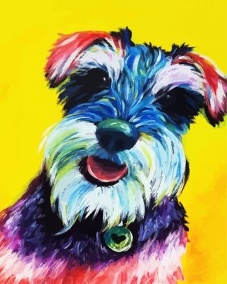 Colorful Schnauzer diamond painting