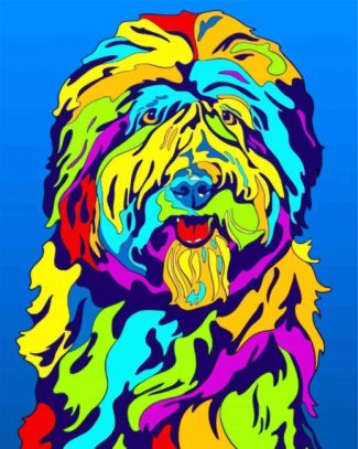 Colorful Sheepdog diamond painting