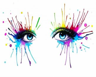 Colorful Splash Eyes diamond painting