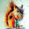 Colorful Splash Squirrel diamond painting