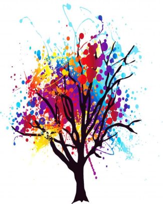 Colorful Splash Tree diamond painting