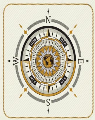 Compass Illustration diamond painting