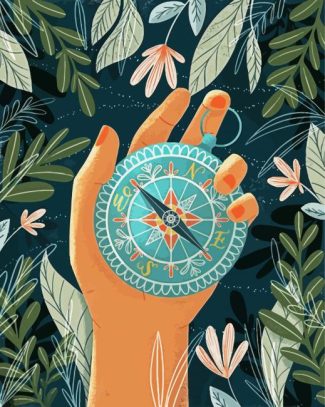 Compass Illustration Art diamond painting