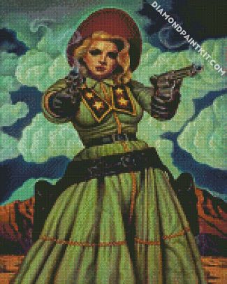 Cowgirl Gunslinger diamond painting