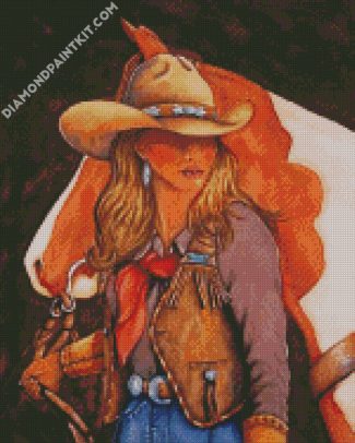 Cowgirl diamond paintIng