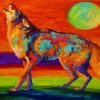 Coyote Howling diamond painting