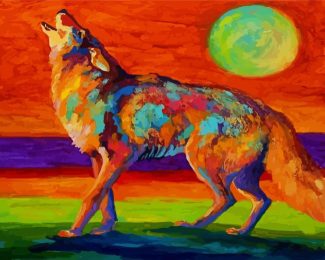 Coyote Howling diamond painting