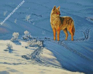 Coyote In Snow diamond painting